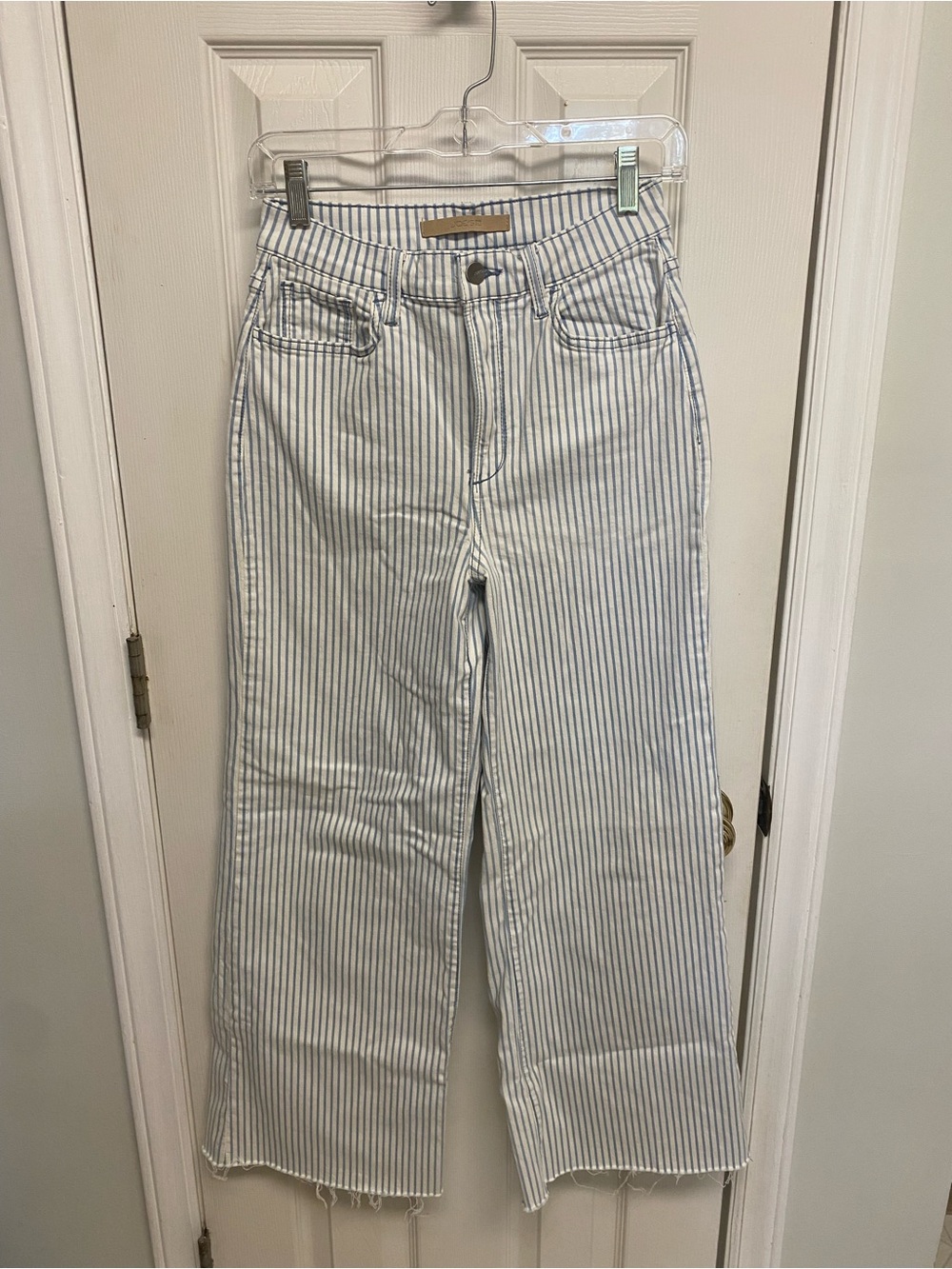 Joe's Jeans: The Mia Blue and White Striped High-Rise Wide-Leg Jeans